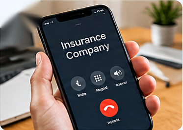 Homeowner contacting the insurance company by phone